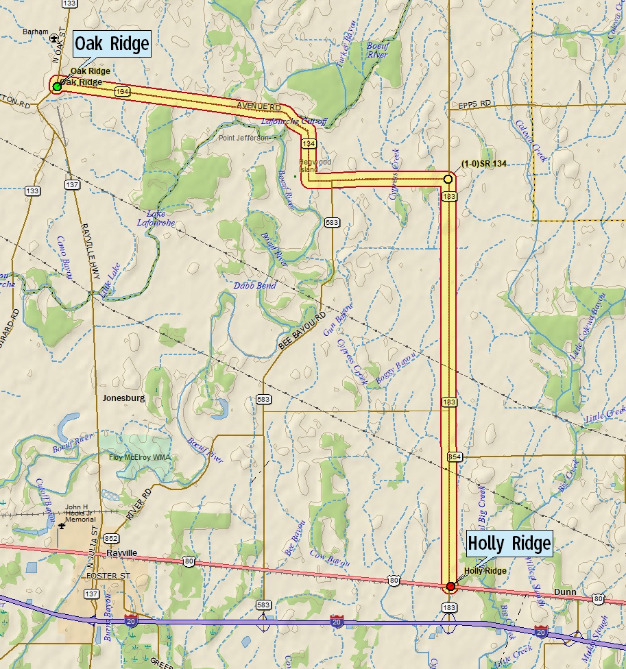American Auto TrailBoeuf Basin (Oak Ridge to Holly Ridge LA